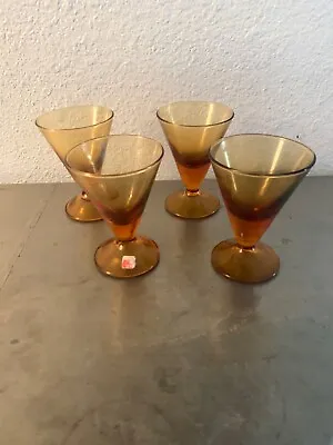 Vintage Amber Cordial Glasses • $25