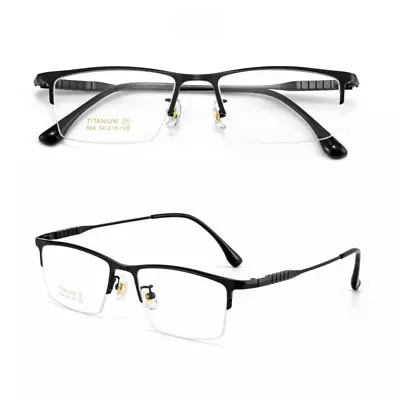 Titanium Ultra Light Eyeglass Frames Half Rimless Men Fashion Glasses Square • $107.99