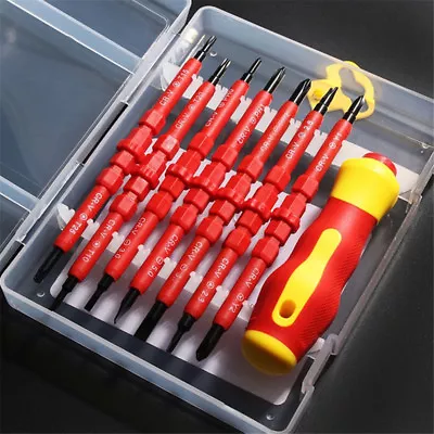 15PCS Electricians Insulated Electrical Hand Screwdriver Tool Set Magnetic Tips • £8.21