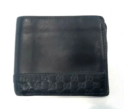 $169 • Buy Gucci Men Black Leather Wallet 