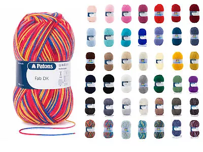 £3.75 • Buy Patons FAB DK Double Knit Wool 100g - Knitting Yarn - All Colours