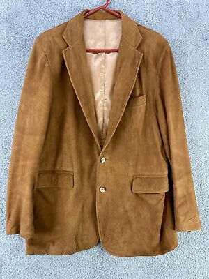 Vintage Bullock & Jones Blazer Mens 44 Brown Sport Jacket Coat 2 Button USA Made • $39.99