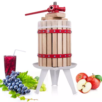 $74 • Buy 1.6 Gallon Wood Fruit Wine Press Cider Apple Grape Crusher Juice Maker Utility