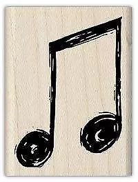 EIGHTH NOTES Wood Mounted Rubber Stamp InkaDinkaDo Music Musical • $7.95
