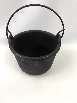 Vintage Miniature Cast Iron Pot Kettle Wire Handle MARKED 3...5482-1...103.1 • $19.99