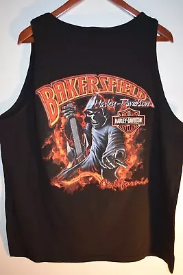 Harley Davidson Bakersfield California Grim Reaper Tank Top Shirt Men's XL • $19