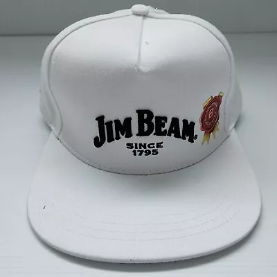 Jim Beam Since 1795 White Embroidered Adjustable SnapBack Promo Hat Whiskey • $19.95