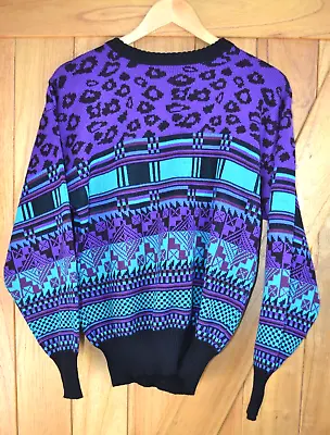 VINTAGE Meister Sweater  Medium M Ski Geometric Wool Acrylic • $39.99