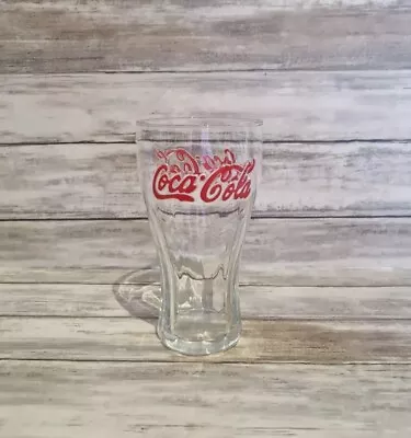 Coca Cola Original Retro Vintage Glass Red Embossed Logo .45 Ltr 15.5x8cm • £7.99