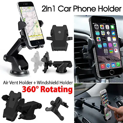 360° Windshield Mount Car Holder Cradle Universal For GPS Mobile Smart Phone • $11.99