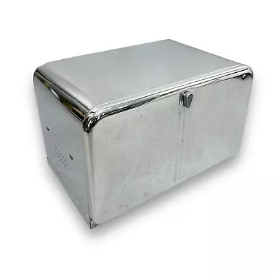 Vintage Chrome Bread Box Beauty Box By Lincoln 2 Shelf With Cutting Board 17x11 • $45