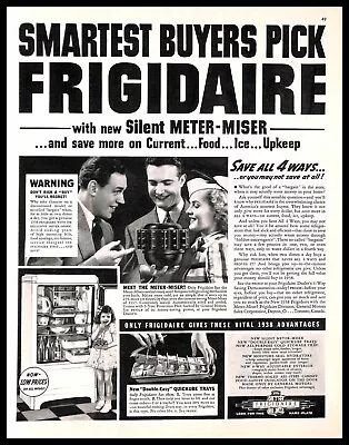 1938 Frigidaire Refrigerator Vintage PRINT AD Silent Meter-Miser Savings • $8.99