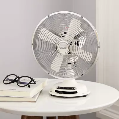 Retro 3-Speed Metal Tilted-Head Oscillation Desk Tabletop Fan Oscillation  • $26.22