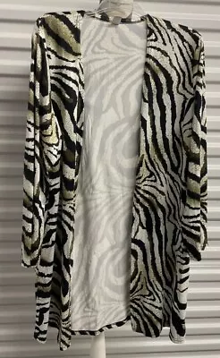 Pixie Lady Maxi Cardigan Large Stretchy Animal Print  Stripes • $0.99