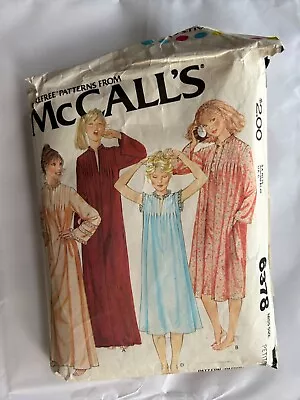 McCalls 6378 Vintage 70s Nightgown Smock Dress Sewing Pattern M6378 XS • $5.99