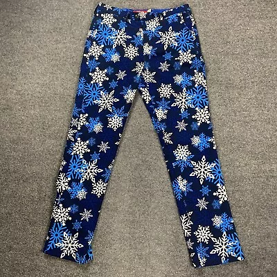 Shinesty Mens Pants 34x34  Blue White Snowflake Winter Christmas Young Frosty • $29.95