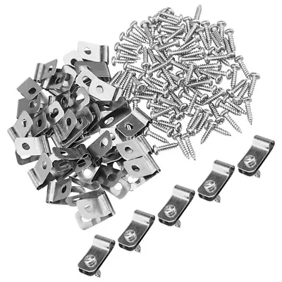  100 Pcs Fence Clips For Pet Cage Fixing Livestock Clamps Metal Wire Window • £12.18