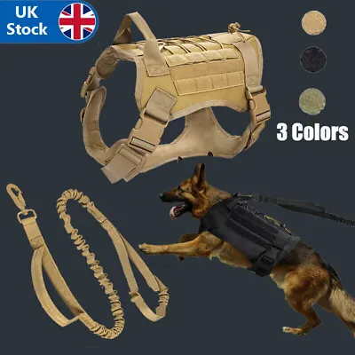 Tactical Dog Harness With Handle No-pull Large Military Dog Vest UK Working Dog. • £19.99