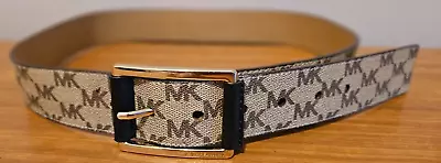 MICHAEL KORS BELT- MK PRINTED LOGO Tan Brown Medium • $23.25