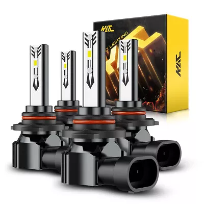 4x KAC 9005+9006 LED Headlights Combo High Low Beam Bulbs Kit Super Bright 6000K • $18.99