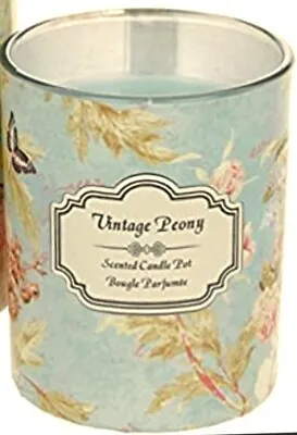 £8.45 • Buy Peony Scented Duck Egg Blue Floral Vintage Style Glass Jar Candle