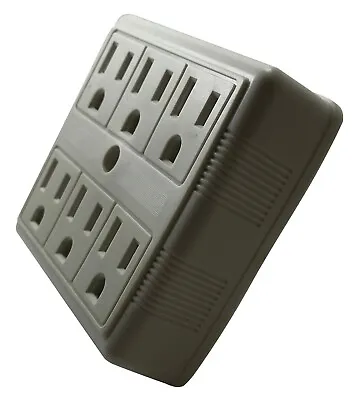 6 Outlet Electrical Multi Plug Wall Adapter Tap 3  X 5  Box 15A 125V [UL Listed] • $12.95