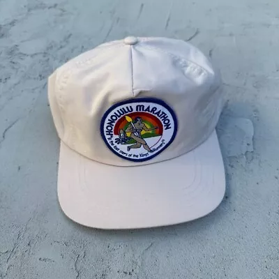 Vintage Honolulu Marathon Hawaii 1980s Kings Runners Beige Hat RARE • $89.99