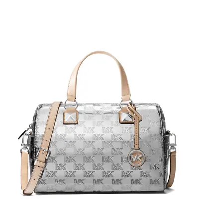 NEW Michael Kors - Bauletto Grayson In Vernice Silver - 30H3SGYS6O - SILVER AUTH • $430