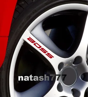 BOSS Decal Sticker Wheels Rims Racing Performance Sport Car Emblem Logo Set Of 4 • $17.95