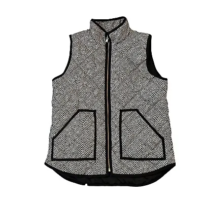 J. Crew Excursion Quilted Herringbone Puffer Vest Black / Tan Size Small • $15