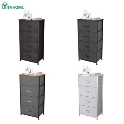 $49.99 • Buy YITAHOME Storage 4 Drawer Dresser Fabric Bins Chest Of Organizer For Bedroom