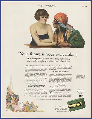 Vintage 1924 PALMOLIVE Soap Fortune Teller Bathroom Ephemera 1920's Print Ad • $11.21