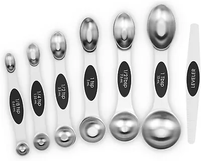 7 PCS Magnetic Measuring Spoons Set Dual Sided Stainless Steel 5 Milliliters • $10