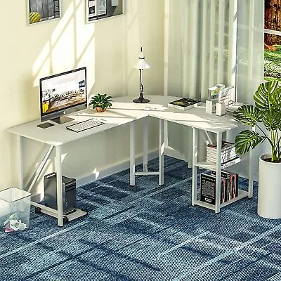 L-Shaped Corner Work Table Computer Desk PC Laptop Gaming Table Space-Saving • $95.30