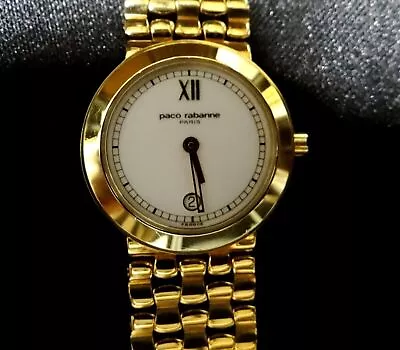 Ladies Watch Michel Herbelin Paco Rabanne Gold ETA Swiss French 7 Jewel Saphire • $369.95