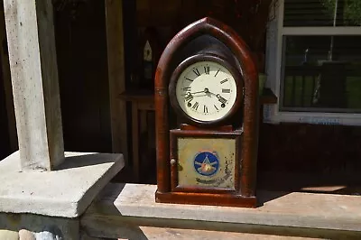 Old  8 Day T & S  Mantle Clock * Arch Top  *  Clocks Shelf Vtg. • $29.99