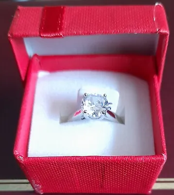 £79.95 • Buy 18k White Gold 2 Ct. Zirconia Diamond Engagement Ring Various Sizes