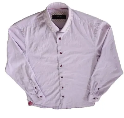 COOGI Luxe Men Medium Long-sleeved Buttons Down Shirt Light Purple Lycra Cotton  • $23.67