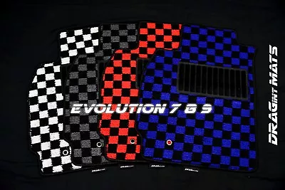 DRAGintMATS JDM Checkered Floor Mats Mitsubishi Lancer Evo 7 8 9 Karo OEM MR LHD • $55