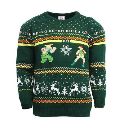 $26.89 • Buy Christmas Jumper Street Fighter Guile Vs Cammy UK XS / US 2XS New Official