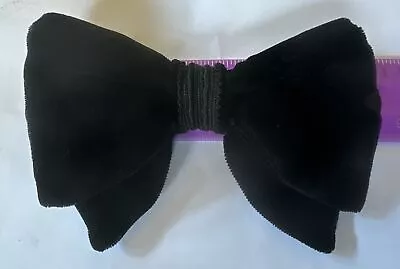 Ormond Colonel Bow Tie Black Velvet Velveteen Braid Clip On Vtg Formal 5” X 4” • $18.99