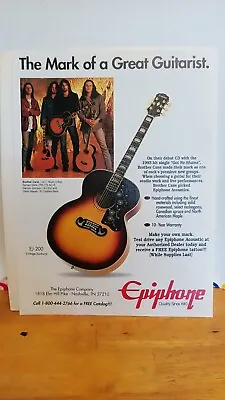 Epiphone Ej-200 Guitar  Brother Cane Print Ad  11 X 8.5 ... • $9.95