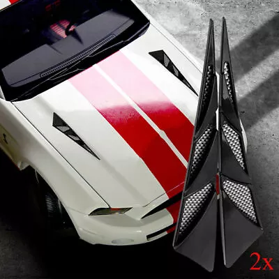 2x Car Parts Air Flow Intake Scoop Bonnet Simulation Vent Cover Hood Universal • $17.59