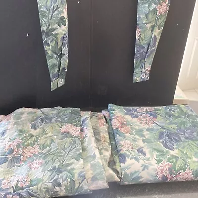 Vintage Laura Ashley Ashbourne Floral Two Curtain Panels 86” • $36