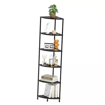 Book Shelf Corner Shelf 6 Tier Corner Bookshelf Display 6-tier Marble Black • $73.98