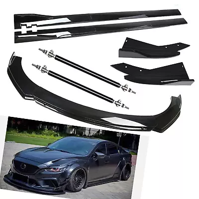 For MAZDA 3 6 Front Bumper Lip Splitter Spoiler Side Skirts Strut Rod • $149.99