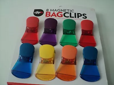 Clip'n 8 Magnetic Bag Clips Multi-Purpose Assorted Colors 3 Inches In Length 🌈 • $12.99