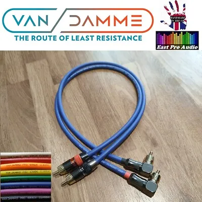 Van Damme - Right Angle Silver Plated OFC RCA Phono Ultra Cable 2m • £22.50