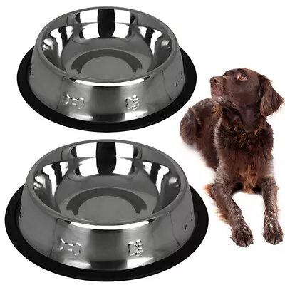 Dog Cat Rabbit Pet Animal Bowls Dish Food Feeding Milk Stainless Steel 750ml • £4.95