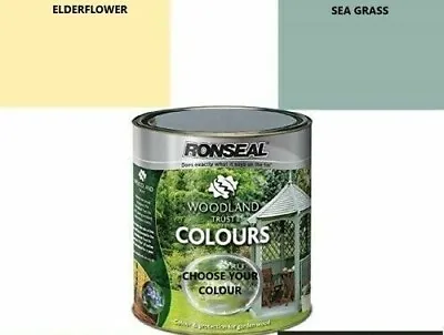 Ronseal Woodland Trust Elderflower Seagrass Garden Wood Outdoor Paint 250-750 Ml • £5.99